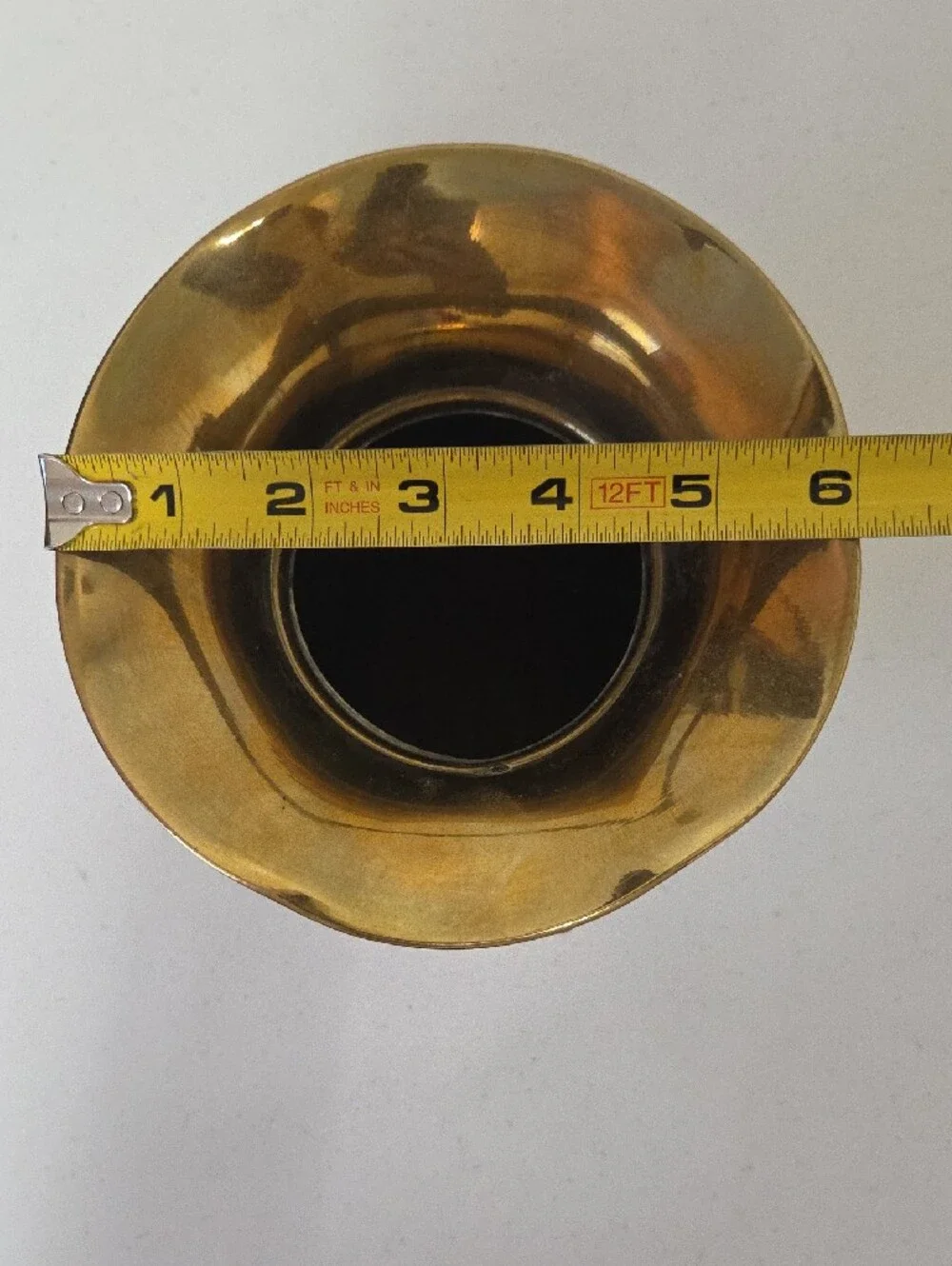 Vintage Solid Brass Decorative Rope-Twist Vase - Gold
